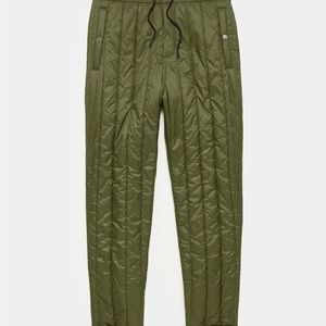 ITALIAN QUILTED LINER PANT IN OLIVE